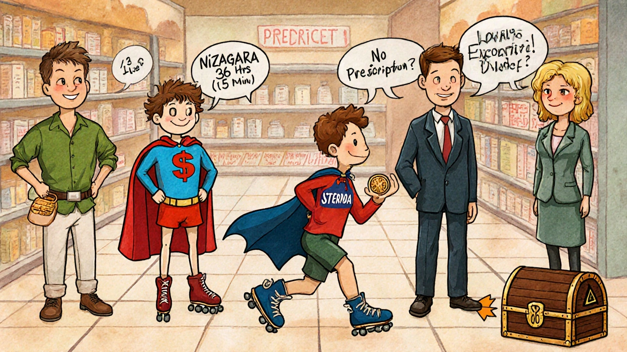 A magical board game with five character pills, showing cost, speed, and duration differences.