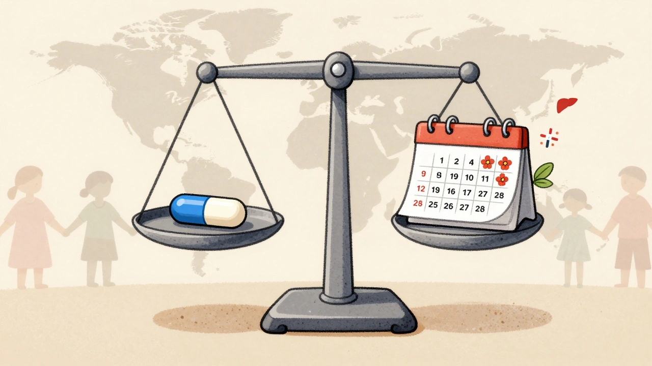 A medical scale balancing a riluzole tablet against 90 blooming days, symbolizing extended life.