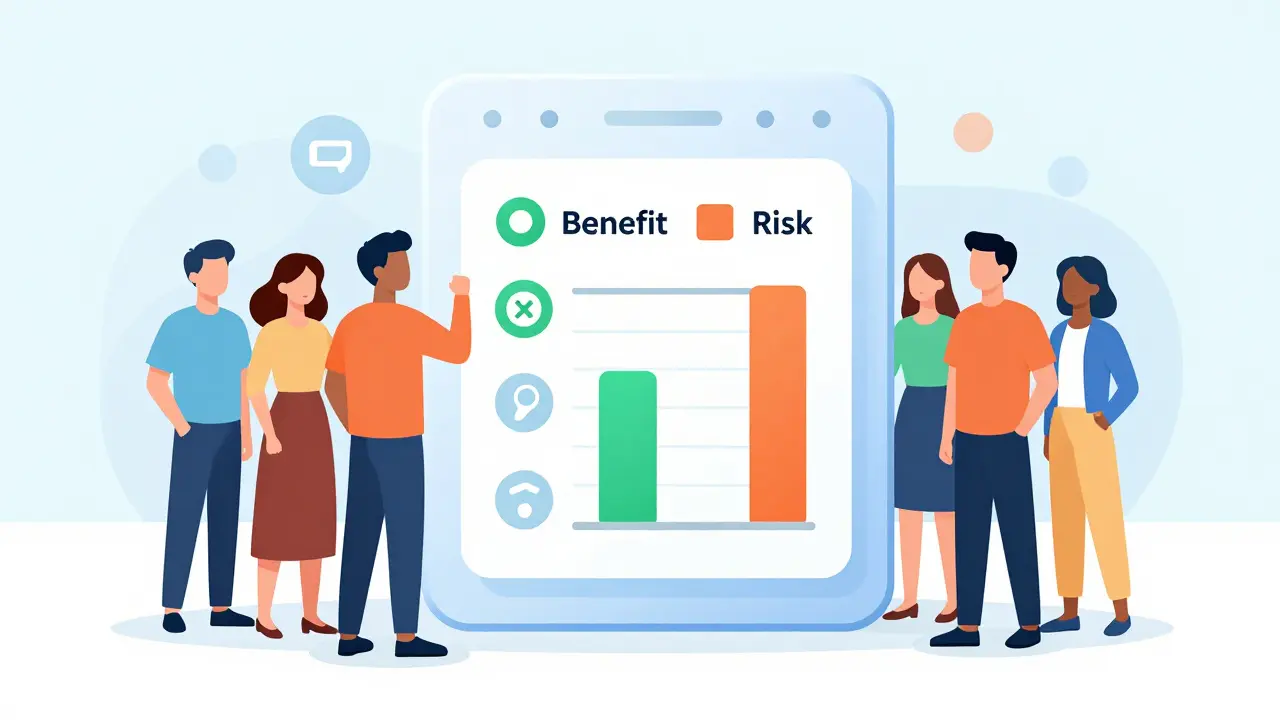Futuristic medicine label with simple colorful charts and pictograms.